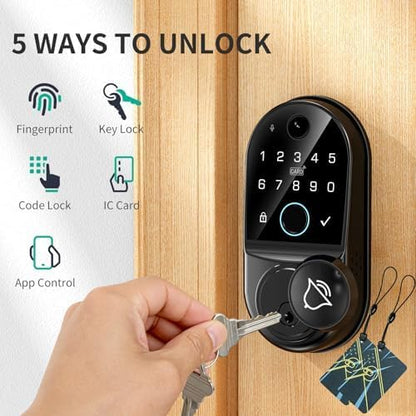 Smart Door Lock for Front Door: WiFi & Camera with 1080p HD Night Vision | Two Way Audio App Remote Control And Fingerprint Unlock Help Homeowners Manage Visitors Deliveries And Family Access Securely