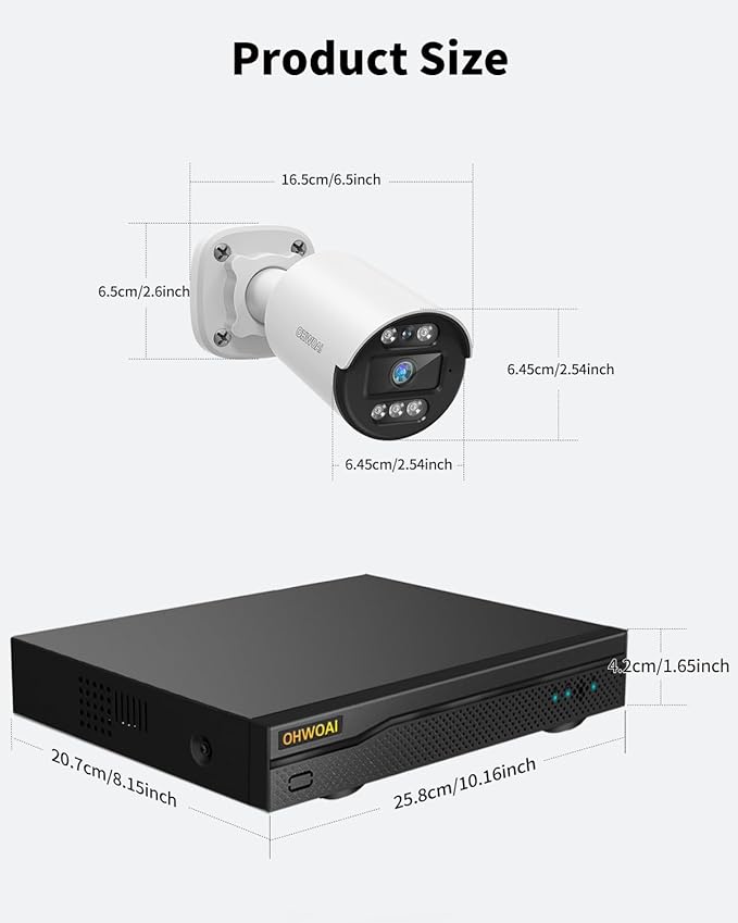 《5MP Super HD & 80ft IR Night Vision》Wired Security Camera System Outdoor, CCTV Cameras Systems with AI Human Detection, Home Video Surveillance DVR Kits