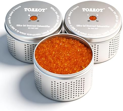 Gun Safe Dehumidifier, Moisture Absorber, 200g Small Silica Gel Desiccant Canister for Gun Cabinets & Safes, Aluminum Shell, Reusable