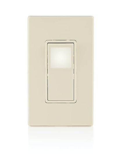 Leviton 15 Amp, 120/277 Volt, Decora LED Illuminated Rocker Single 4-Way AC Quiet Switch, Residential Grade, Grounding, L5614-2T, Light Almond