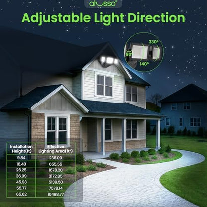 ALUSSO Dusk to Dawn Outdoor Lighting 40W 4500LM 3CCT 3000K/4000K/6500K 120V