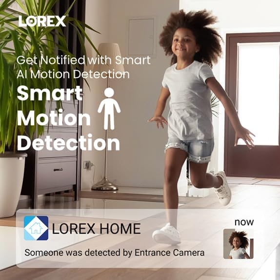 Lorex 2K Dual Lens Indoor Wi-Fi Security Camera | Auto-Tracking | 360° Pan-Tilt | Person & Pet Detection | IR Night Vision | 2-Way Talk | Call Button | Cloud & Local Storage (SD Card not Included)