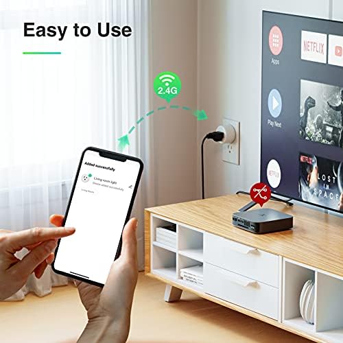 Smart Plug, WiFi Outlet Socket Compatible with Alexa Google Home, No Hub Required Surge Protection Plug, ETL Certified FCC Listed 120V 10A 2.4 GHz Wi-Fi Smart Outlet with Timer, 4 Pack