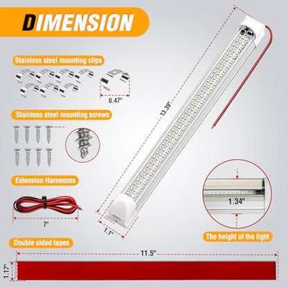 Nilight LED Interior Light Bar 4PCS 13.4 Inch Strip Lights