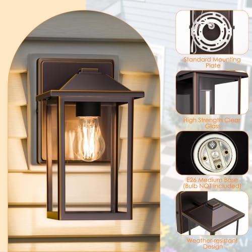 MATAMEYE Outdoor Wall Light Fixture, Exterior Waterproof Porch Lighting