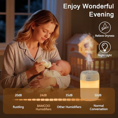 Plant Humidifier Indoor, 650ml Humidifier for Plants, Gray