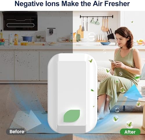 4Pack Plug in Air Purifier for Home, Negative Ion Air Ionizer for Bedroom, Bathroom, Kitchen & Office, Compact Air Cleaner for Small Spaces, Quiet Mini Air Purifier for Apartment & Living Room