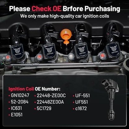 BDFHYK Ignition Coil Pack UF551 for Nissan Armada 07-15 TITAN 08-15