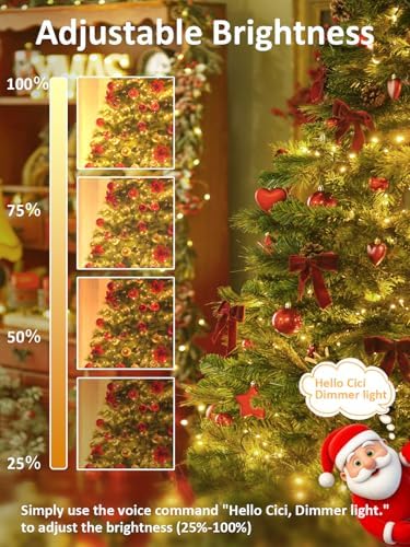 200 LED Christmas Tree Lights with Voice/Button Controlled Outdoor Indoor