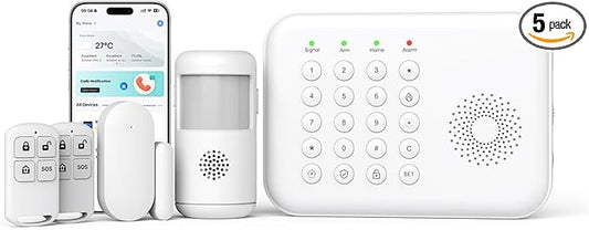 Security Systems for House,App Control with Real-Time Alert No Monthly Fees Keyboard Home Security Systems,WiFi+GSM/4G DIY Kit for Smart Life or Tuya,Compatible with Alexa/Google,Apartment