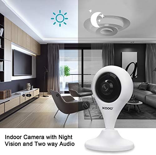 XODO Wireless Security Camera, E4 IP 1080P HD Plug-in Indoor WiFi Camera for Home Security/Baby Monitor/Pet/Nanny, Motion Detection, 2 Way Audio, Night Vision with 108° HD Wide View