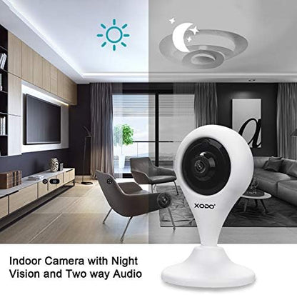 XODO Wireless Security Camera, E4 IP 1080P HD Plug-in Indoor WiFi Camera for Home Security/Baby Monitor/Pet/Nanny, Motion Detection, 2 Way Audio, Night Vision with 108° HD Wide View