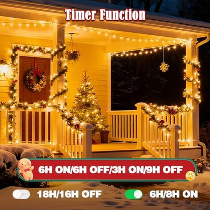 Voice Control 88 Ft 240 LED Smart String Lights with Remote, Warm White