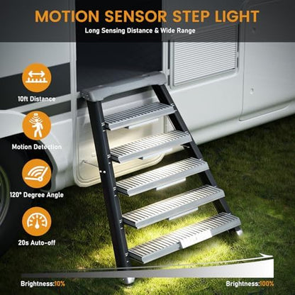 Racokky Under Cabinet Lighting with Remote, Motion Activated RV Step Light