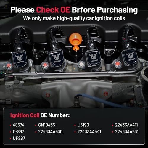 BDFHYK Ignition Coil Packs Compatible with Subaru 2006-2007 B9 Tribeca, 2008-2009 Legacy, 2001-2009 Outback, 2008-2009 Tribeca 3.0L H6, Coil for 48674 C-897 GN10435 U5190 22433AA531 UF287 Set of 6