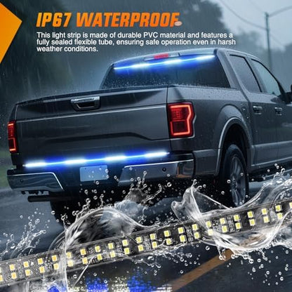 Nilight 60 Inch 360 LED Tailgate Strobe Light Strip Blue White