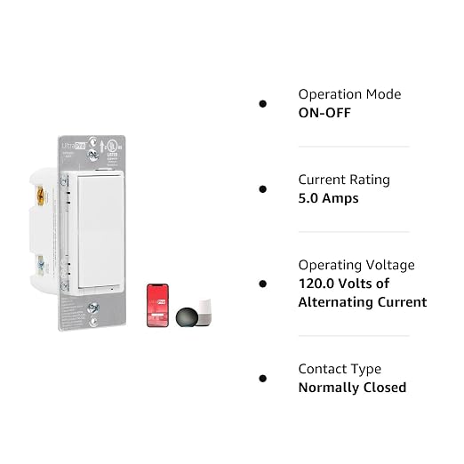 UltraPro Smart Dimmer Light Switch, White, Paddle, 1 Pack