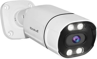 JideTech 5MP PoE IP Bullet Camera Outdoor, 3.6mm Lens IMX335 Sensor IP Security Camera Indoor, 120ft IR, Color Night Vision, AI Human/Vehicle Detection, Up to 512GB MicroSD Card, RTSP, RTMP,for Onvif
