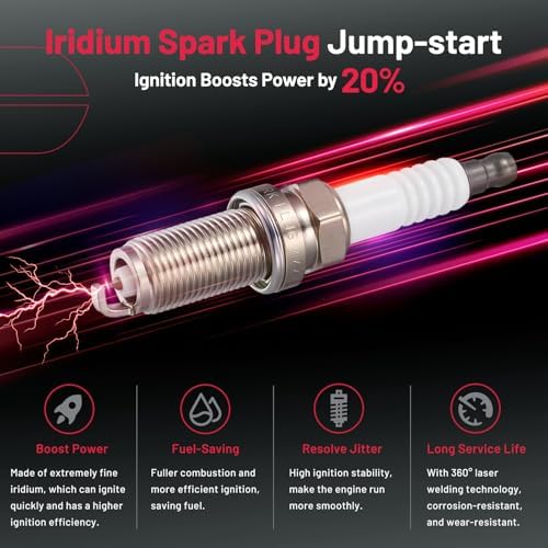 BDFHYK 4 Ignition Coil Pack UF326 and 4 Iridium Spark Plug 4505 Compatible with Nissan Sentra 2000-2002 1.8L L4 Coil for 224484M500 224484M50A UF326 SKIC018 UF232 COP486 CUF326 6734013 GN10505