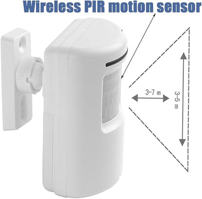 Wireless Driveway Alarm Door Chimes, Business Smart Infrared Visitor Doorbell Chime, Indoor Home Security System with 1 Plug-in Receiver and 2 PIR Motion Sensor Detectors Weatherproof(White)