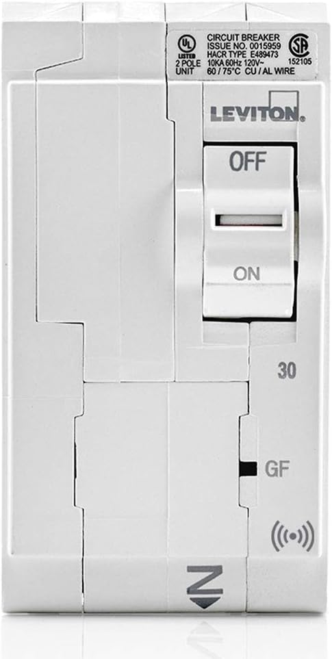 Leviton 30A Plug-On Smart GFPE Breaker, LB230-ES, White