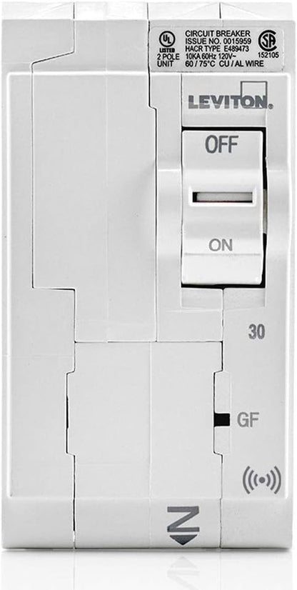 Leviton 30A Plug-On Smart GFPE Breaker, LB230-ES, White