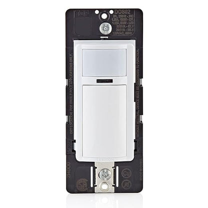 Leviton Motion Sensor Light Switch, Motion Activated, Auto-On/Auto-Off or Manual-On, 2A, No Neutral Wire Required, Single Pole, DOS02-LW, White