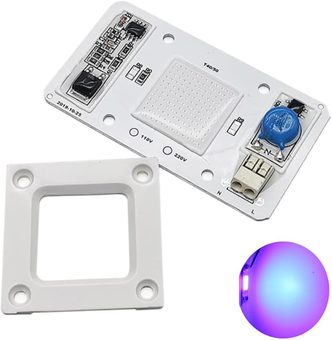 Driverless LED 50W COB Chip Bulbs AC 220V Integrated Smart IC Driver Ultra Violet Bulb Lamp 395nm - 405nm (AC 220V)