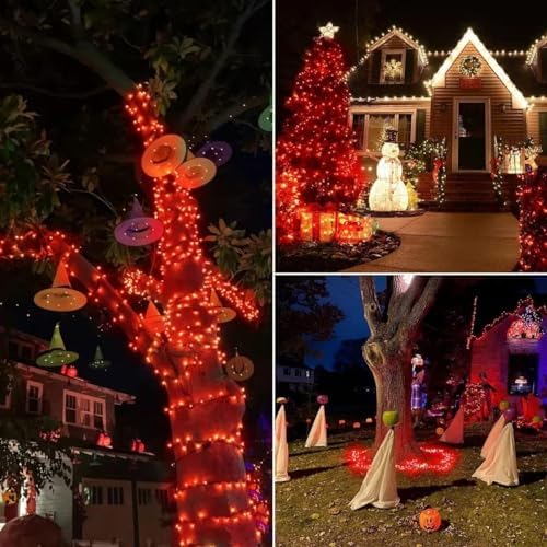 Connectable 88Ft 240LED Christmas String Lights Outdoor Indoor, Red