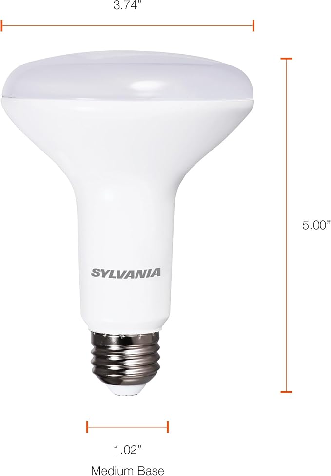 Sylvania LED Flood BR30 Light Bulb, 65W = 8W, 10 Year, 650 Lumens, Dimmable, 2700K, Soft White - 6 Pack (42288)