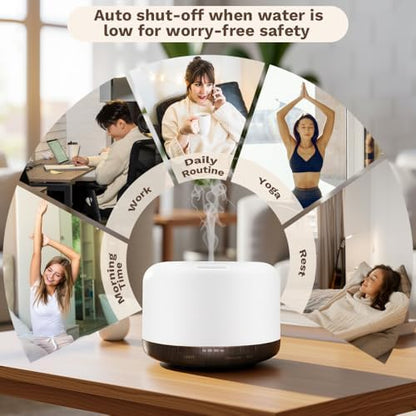 Essential Oil Diffuser, Ultrasonic Humidifier with LED Light