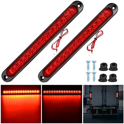 Nilight Trailer Light Bar 2PCS 10" 15 LED Red Park Stop Turn Tail Lights