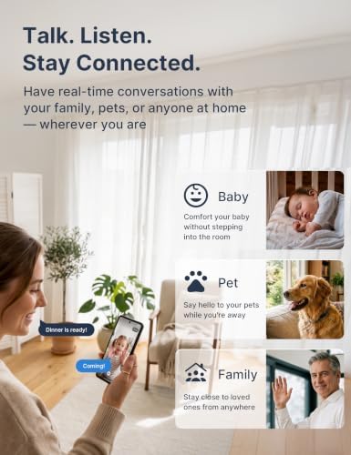 GNCC 2.4GHz Indoor Security Camera for Home, 1080P Baby & Pet Cam, GC3B-1P