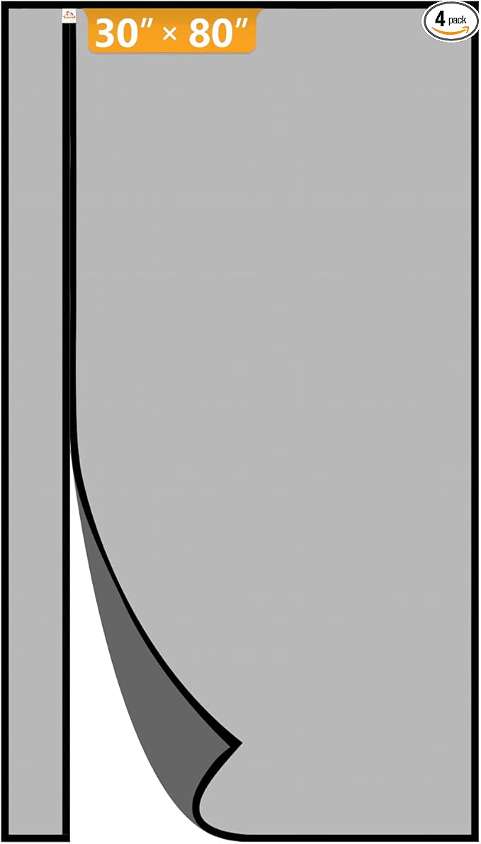 Yotache Reversible Left Right Side Opening Magnetic Screen Door Fits Door Size 30 x 80, Narrow Durable Polyester Mesh Curtain, Actual Screen Size 32" x 81" Black