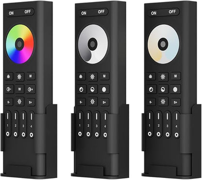 RC01RFB Wireless 2.4G RF 4 Zone Single Color Wall Mounted & Mobile Smart Remote Powered by 2XAAA Batteries 3V Work with C01W C01Z C01RF Controller
