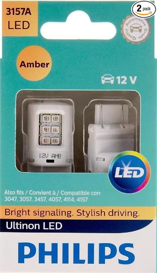 Philips 3157ALED Ultinon LED (Amber), 2 Pack