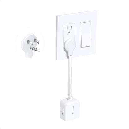 TROND Flat Outlet Extender with 6 Inch Cord - ETL Listed Flat Plug Extension Outlet Splitter Adapter, Electrical 3 Way Multi Wall Plug Extender for Home Office Dorm Room Cruise Ship Travel, White