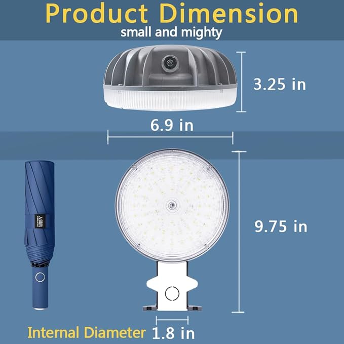Owleye 6000LM Dusk to Dawn Outdoor Lighting LED Barn Light Security Lights, 42W 4000K Daylight, AC 120-240V, ETL Listed, Waterproof Outside Lights for Yard Warehouse Garage （2pack）