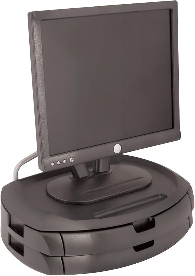 Kantek LCD Monitor Stand, 18" X 12.5" X 5", Black, Supports 35 Lbs