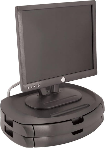 Kantek LCD Monitor Stand, 18" X 12.5" X 5", Black, Supports 35 Lbs