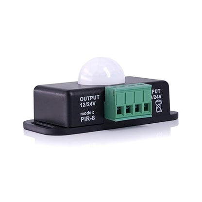 2 Pack Sensky 6A DC 12V 24V PIR Motion Sensor,LED Motion Sensor Switch Body Infrared Motion Sensor Detector Inductor Switch for Timer Function Sign Control PIR Controller LED Strips Lighting