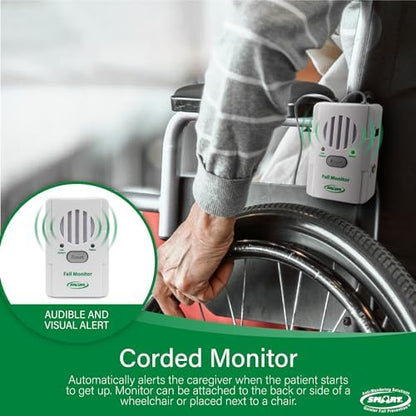 Smart Caregiver Chair Exit Alarm with Weight Sensing Pad - Automatically Alert Elderly Motion Detector for Dementia or Alzheimer's - 1 Year Warranty