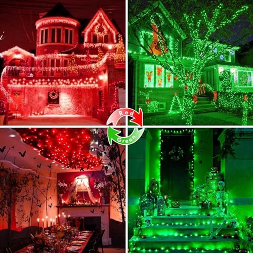 200 LED Connectable String Lights with Remote, Christmas Lights Outdoor