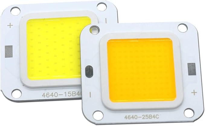 2PCS Smart IC No Need Driver LED COB Lamp Bead DC27-36V 10W 50W 60W 70W DIY Flood Light Bulb Outdoor Spotlight Landscape Chip Lamps(6500K,50W 46X40MM)