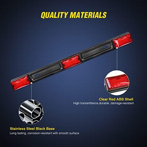 Nilight 14.2" 9 LED Trailer Light Bar, Red Clearance Marker Light