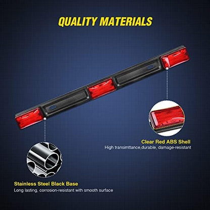 Nilight 14.2" 9 LED Trailer Light Bar, Red Clearance Marker Light