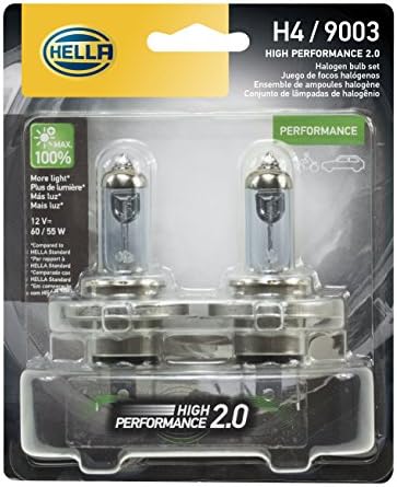 HELLA 9003 2.0TB High Performance Bulb, 12V, 60/55W, 2 Pack