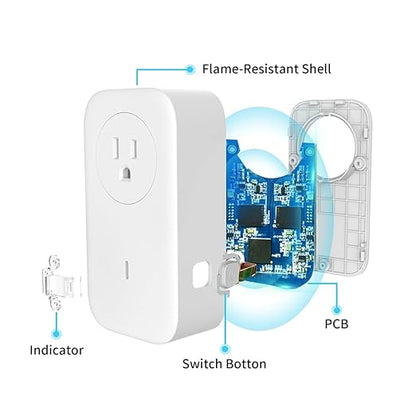 SP1 Smart Plug, WiFi Outlet Socket Remote Control, Compatible with Alexa & IFTTT, Energy Monitoring and Timer Function, Delayed Switch, Temperature Monitoring (2.4G WiFi only, No hub Required)
