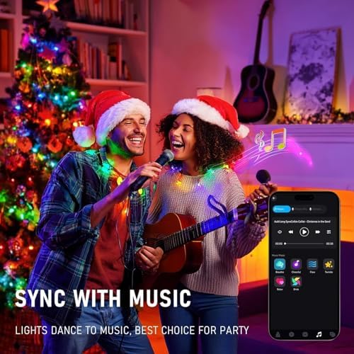 TW SHINE Smart Christmas Lights, 300 LED 98.5FT Color Changing Halloween String Lights Clear Wire with Remote & APP, Waterproof RGB Christmas Tree Light for Outdoor Indoor Decorations