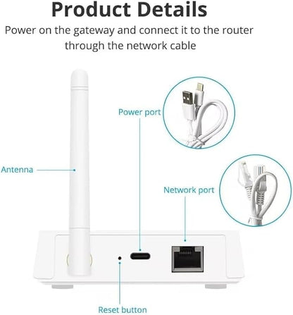 Zigbee Hub T1 with External Antenna for 2000 sq.ft Coverage, Wired Ethernet Tuya Zigbee Gateway Compatible with Alexa Google Home, Low Power Smart Home Bridge for Tuya Zigbee Devices